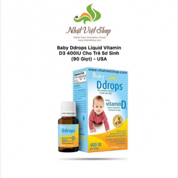 Baby Ddrops Liquid Vitamin D3 400IU Cho Trẻ Sơ Sinh 90 Giọt Của Mỹ
