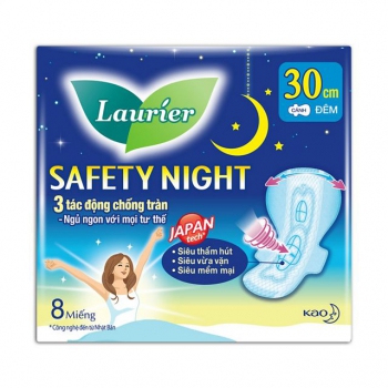 Băng Vệ Sinh Laurier Ban Đêm SAFETY NIGHT (30cm-8M)