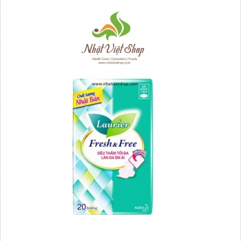 Băng Vệ Sinh Laurier Fresh & Free Siêu Mỏng Cánh 22cm-20M