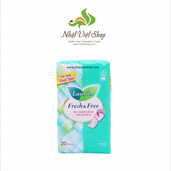 Băng Vệ Sinh Laurier Fresh & Free Siêu Mỏng Không Cánh 22cm-20M