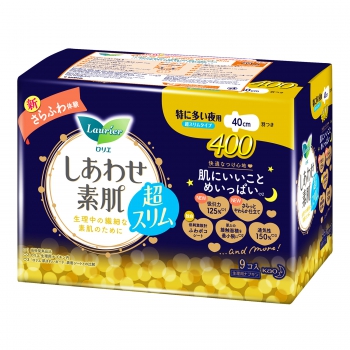 Băng Vệ Sinh Laurier Happy Skin Ban Đêm nội địa Nhật (40cm-9M)