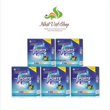 COMBO 5 Bột Pha Uống Bù Nước, Chất Điện Giải Fine Sports Drink Powder (Hộp 5 gói)