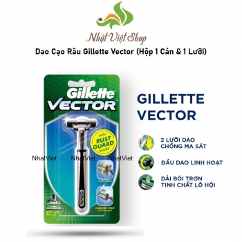 Dao Cạo Râu Gillette Vector (Hộp 1 Cán & 1 Lưỡi) - PG Dao cạo Vector 1Upx12(1.25)