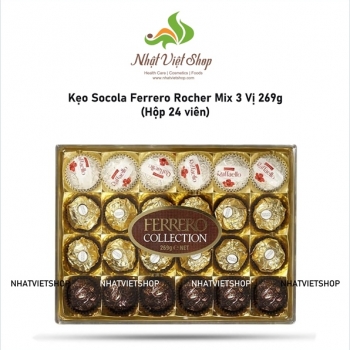 Kẹo Socola Ferrero Rocher Mix 3 Vị 269g (Hộp 24 viên) - SX: Ba Lan