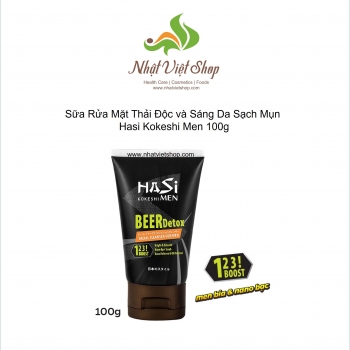 Hasi - Sữa Rửa Mặt Thải Độc và Sáng Da Sạch Mụn Kokeshi Men 100g