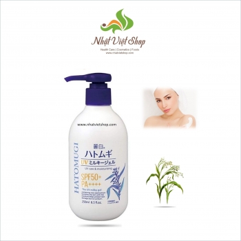  Gel Chống Nắng Cấp Ẩm Dưỡng Sáng Mịn Da Kumano Reihaku Hatomugi UV Care SPF 50+ (250ml)