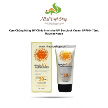 Kem Chống Nắng 3W Clinic Intensive UV Sunblock Cream SPF50+/PA+++ (70ml)