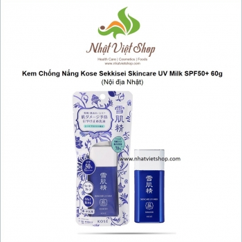 VL- Kem Chống Nắng Kose Sekkisei Skincare UV Milk SPF50+/PA++++ 60g 