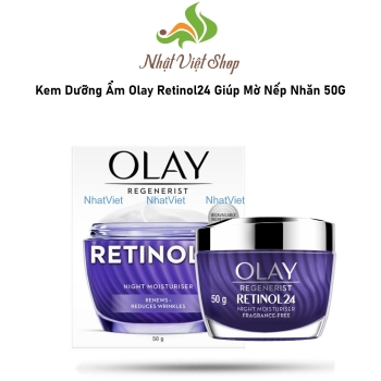 Kem Dưỡng Ẩm Olay Ban Đêm Retinol24 Giúp Mờ Nếp Nhăn 50G