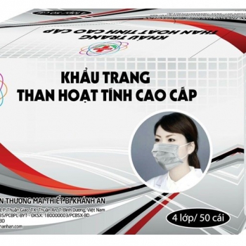 Khẩu Trang Kháng Khuẩn Cao Cấp 4 lớp Khánh An - Xám 