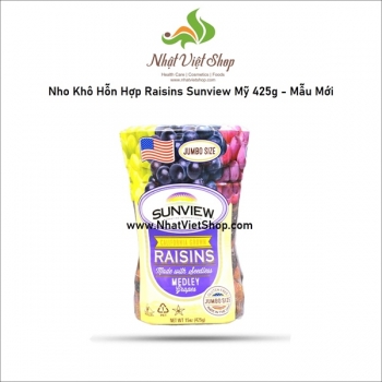 Nho Khô Hỗn Hợp Sunview California Grown Raisins Made With Seedless 425g
