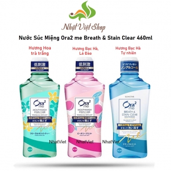 Nước Súc Miệng Ora2 me Breath & Stain Clear Nhật Bản 460ml