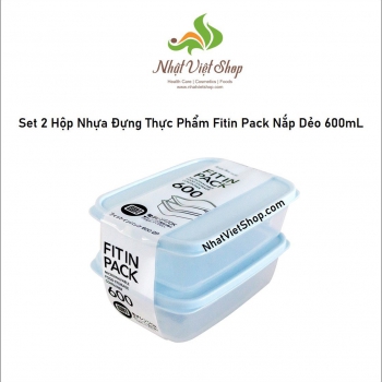 Set 2 Hộp Nhựa Đựng Thực Phẩm Fitin Pack Nắp Dẻo 600mL
