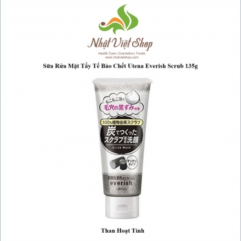 Sữa Rửa Mặt Tẩy Tế Bào Chết Than Hoạt Tính Utena Everish Scrub 135g