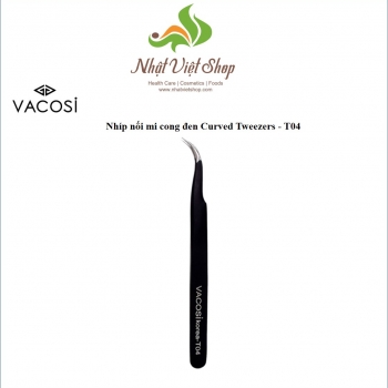 Nhíp nối mi cong đen Vacosi  Curved Tweezers - T04