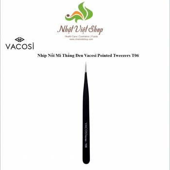 Nhíp Nối Mi Thẳng Đen Vacosi Pointed Tweezers T06