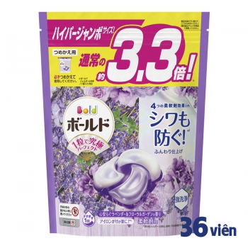 Viên Giặt Xả Gel Bold Tím Lavender 36 Viên 