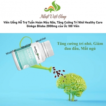 TPCN - Viên Uống Hỗ Trợ Tuần Hoàn Máu Não, Tăng Cường Trí Nhớ Healthy Care Ginkgo Biloba 2000mg của