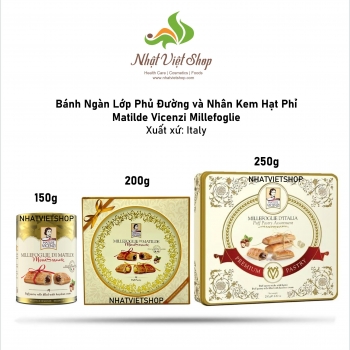Bánh Ngàn Lớp Phủ Đường và Nhân Kem Hạt Phỉ Matilde Vicenzi Millefoglie của Italy