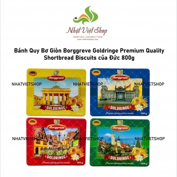Bánh Quy Bơ Giòn Borggreve Goldringe Premium Quality Shortbread Biscuits của Đức 800g