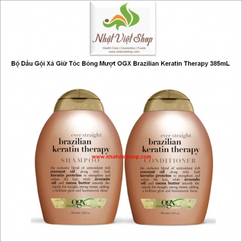 Dầu Gội Xả Giữ Tóc Bóng Mượt OGX Brazilian Keratin Therapy Shampoo 385mL