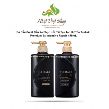Bộ Dầu Gội Xả Phục Hồi, Tái Tạo Tóc Hư Tổn Tsubaki Premium Ex Intensive Repair 490mL - 70640