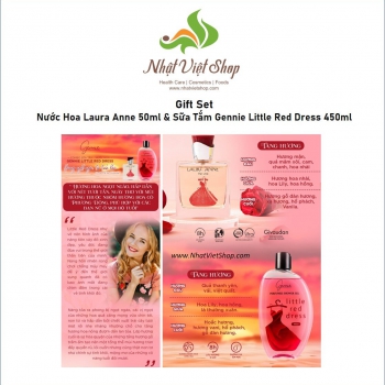 Quà Tặng 20-10 - Gift Set - Nước Hoa Laura Anne 50ml & Sữa Tắm Gennie Little Red Dress 450ml