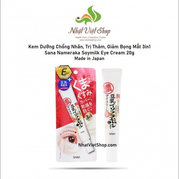 Kem Dưỡng Chống Nhăn, Trị Thâm, Giảm Bọng Mắt 3in1 Sana Nameraka Soymilk Eye Cream 20g - Đỏ