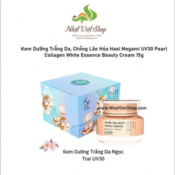 Kem Dưỡng Trắng Da, Chống Lão Hóa Hasi Megami UV30 Pearl Collagen White Essence Beauty Cream 15g