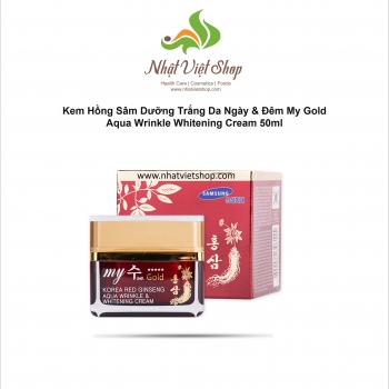 Kem Hồng Sâm Dưỡng Trắng Da Ngày & Đêm My Gold - Aqua Wrinkle Whitening Cream 50ml