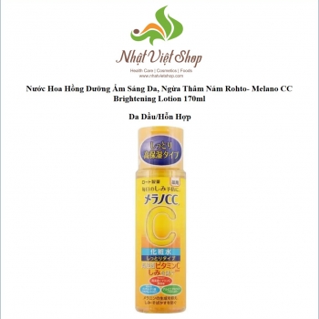 Nước Hoa Hồng Dưỡng Ẩm Sáng Da, Ngừa Thâm Nám Rohto- Melano CC Brightening Lotion (Rich) 170ml