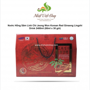 Nước Hồng Sâm Linh Chi Jeong Won Korean Red Ginseng Lingzhi Drink 2400ml (80ml x 30 gói)
