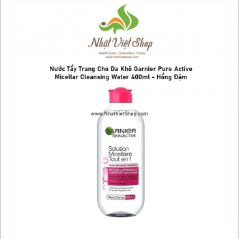 Nước Tẩy Trang Cho Da Khô Garnier Pure Active Micellar Cleansing Water 400ml - Hồng Đậm