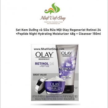 Set Kem Dưỡng và Sữa Rửa Mặt Chống Lão Hóa, Giảm Đốm Nâu, Thu Nhỏ Lỗ Chân Lông Olay Regenerist Reti