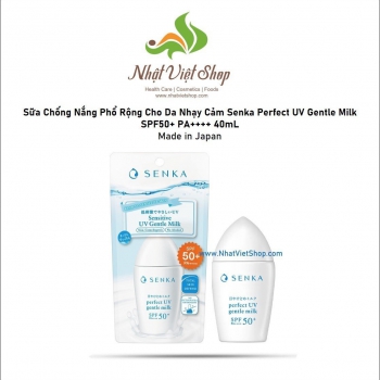 Sữa Chống Nắng Phổ Rộng Cho Da Nhạy Cảm Senka Perfect UV Gentle Milk SPF50+ PA++++ 40mL