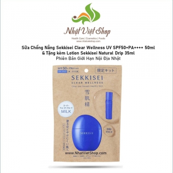 SCN Sekkisei Clear Wellness UV SPF50+PA++++ 50ml,Tặng Lotion Sekkisei 35ml - Ph/Bản G/Hạn N/Địa Nhật