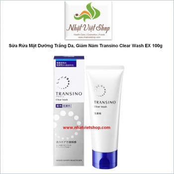 Sữa Rửa Mặt Dưỡng Trắng Da, Giảm Nám Transino Clear Wash EX 100g. EXP: 4/2027