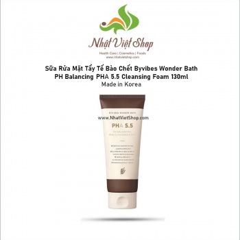 Sữa Rửa Mặt Tẩy Tế Bào Chết Byvibes Wonder Bath PH Balancing PHA 5.5 Cleansing Foam 130ml