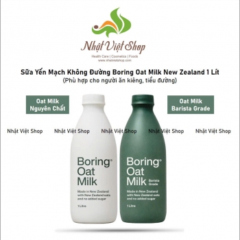 Thùng 6 Chai 1 Lít Sữa Yến Mạch Không Đường Nguyên Chất Boring Oat Milk New Zealand