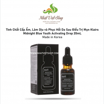 Tinh Chất Cấp Ẩm, Làm Dịu và Phục Hồi Da Sau Điều Trị Mụn Klairs Midnight Blue Youth Activating Drop