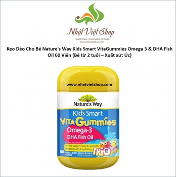 TPCN - Kẹo Dẻo Cho Bé Natures Way Kids Smart VitaGummies Omega 3 & DHA Fish Oil 60 Viên (2Y+)