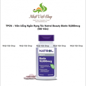 TPCN - Viên Uống Ngăn Rụng Tóc Natrol Beauty Biotin 10,000mcg (100 Viên)