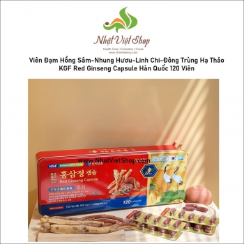 Viên Đạm Hồng Sâm-Nhung Hươu-Linh Chi-Đông Trùng Hạ Thảo KGF Red Ginseng Capsule Hàn Quốc 120 Viên