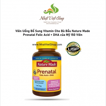 TPCN - Viên Uống Bổ Sung Vitamin Cho Bà Bầu Nature Made Prenatal Folic Acid + DHA của Mỹ 150 Viên
