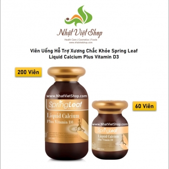 Viên Uống Hỗ Trợ Xương Chắc Khỏe Spring Leaf Liquid Calcium Plus Vitamin D3 60 Viên