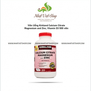 Viên Uống Kirkland Calcium Citrate Magnesium and Zinc, Vitamin D3 500 viên